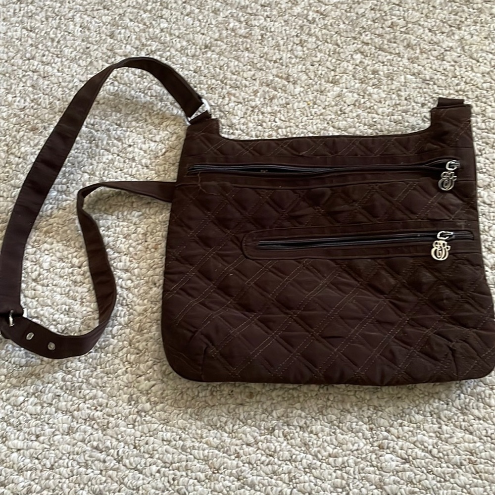 Brown Vera Bradley quilted bag